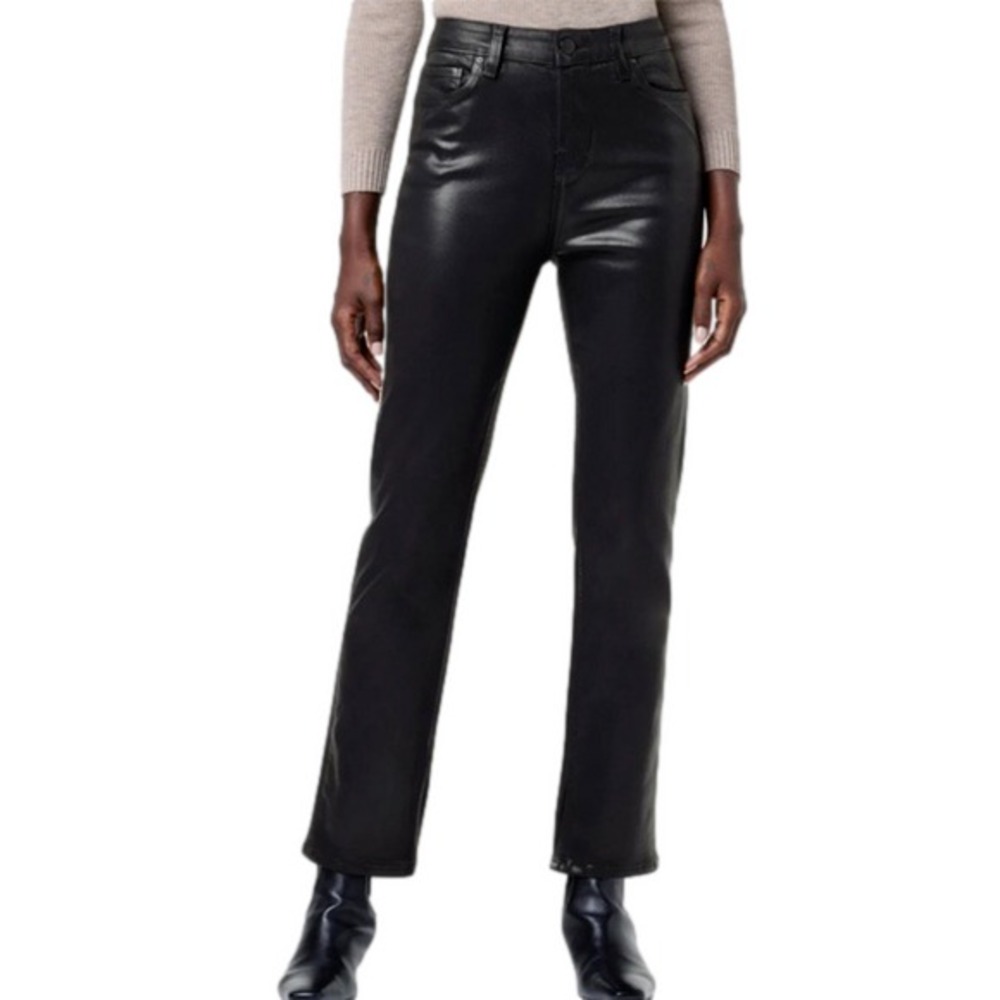 HUDSON Nico Mid-Rise Straight Ankle Jean Slit Hem Women 10 Designer Goth Grunge